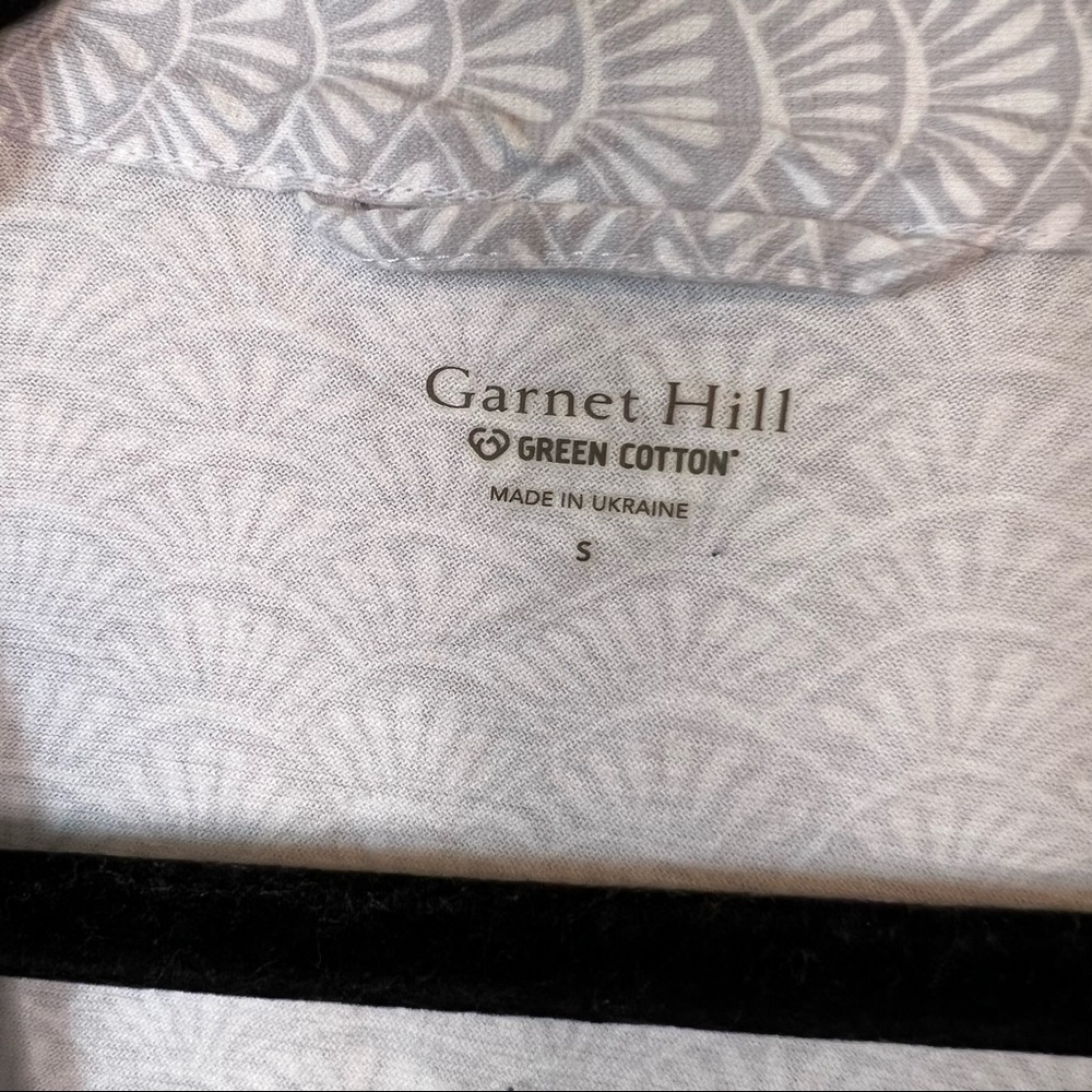 Garnet Hill Sleep Robe White Gray size Small - Picture 5 of 8